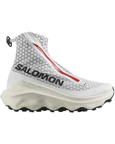 Salomon S/LAB Ultra Dust Unisex Trail Running Shoes, White/Fiery Red/Vanilla Ice