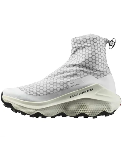 Salomon S/LAB Ultra Dust Unisex Trail Running Shoes, White/Fiery Red/Vanilla Ice