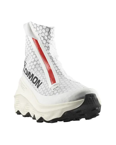 Salomon S/LAB Ultra Dust Unisex Trail Running Shoes, White/Fiery Red/Vanilla Ice