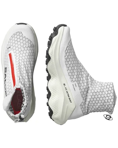 Salomon S/LAB Ultra Dust Unisex Trail Running Shoes, White/Fiery Red/Vanilla Ice