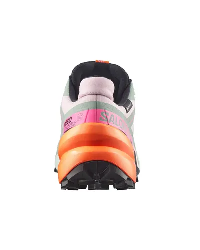 Salomon Speedcross 6 GTX Gore-Tex Icon Women's Trail Running Shoes, Black/Green Milieu/Dragon Fire