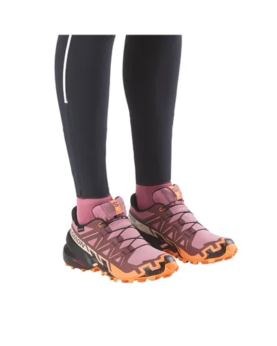 Salomon Speedcross 6 GTX Gore-Tex Women's Trail Running Shoes, Dusky Orchid/Huckleberry/Nectarine