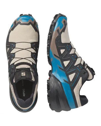 Salomon Speedcross 6 Men's Trail Running Shoes, Oxford Tan/Black/Mykonos Blue