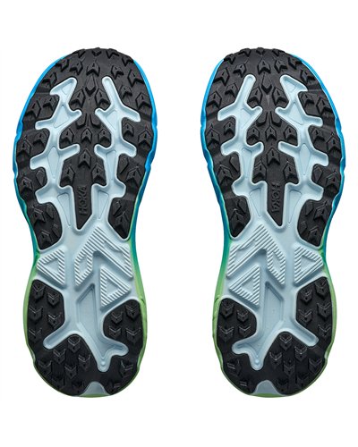 Hoka Challenger 8 Women's Trail Running Shoes, Glimmering Blue/Tart Apple