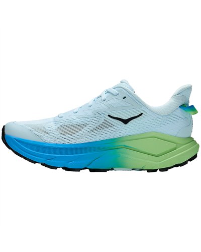 Hoka Challenger 8 Women's Trail Running Shoes, Glimmering Blue/Tart Apple