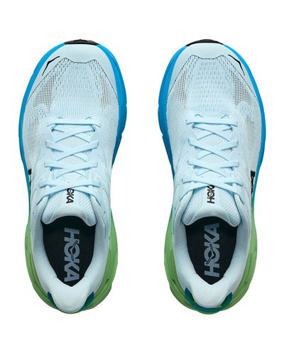 Hoka Challenger 8 Women's Trail Running Shoes, Glimmering Blue/Tart Apple