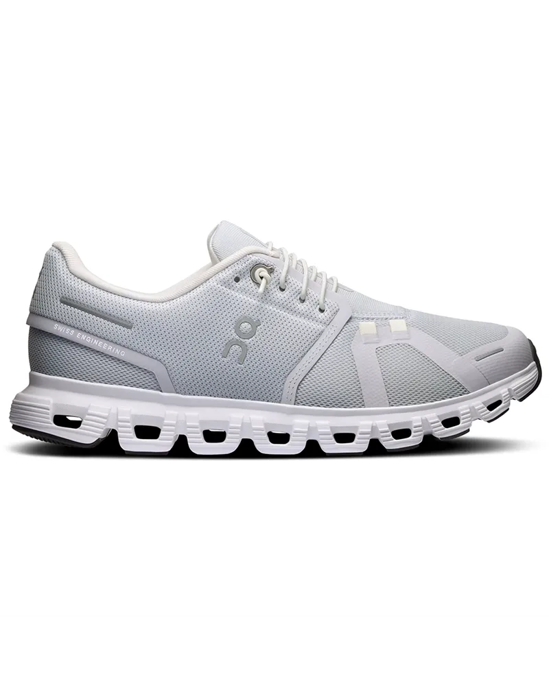 On Cloud 6 Women's Running Shoes, Glacier/White