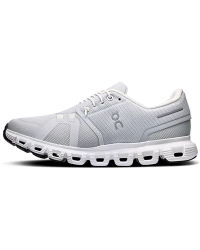 On Cloud 6 Women's Running Shoes, Glacier/White