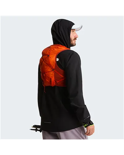 The North Face Sunriser 8 Gilet Idrico Running, Lava Red/Iron Clay (2 Soft Flask da 500 ml Incluse)