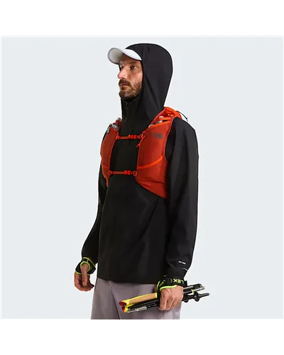 The North Face Sunriser 8 Gilet Idrico Running, Lava Red/Iron Clay (2 Soft Flask da 500 ml Incluse)