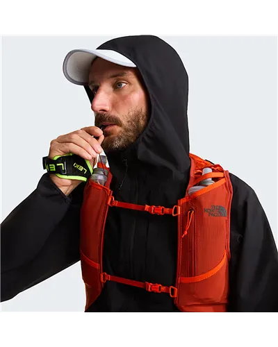 The North Face Sunriser 8 Gilet Idrico Running, Lava Red/Iron Clay (2 Soft Flask da 500 ml Incluse)