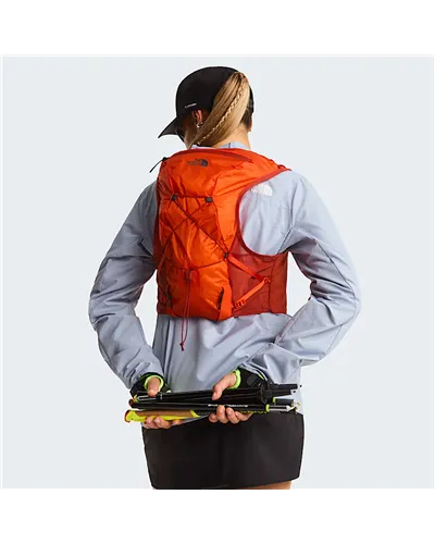 The North Face Sunriser 8 Gilet Idrico Running, Lava Red/Iron Clay (2 Soft Flask da 500 ml Incluse)