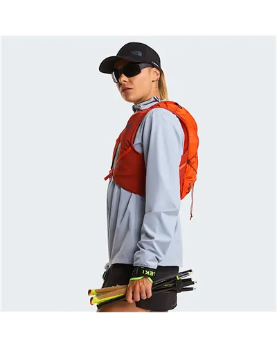 The North Face Sunriser 8 Gilet Idrico Running, Lava Red/Iron Clay (2 Soft Flask da 500 ml Incluse)