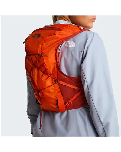 The North Face Sunriser 8 Gilet Idrico Running, Lava Red/Iron Clay (2 Soft Flask da 500 ml Incluse)