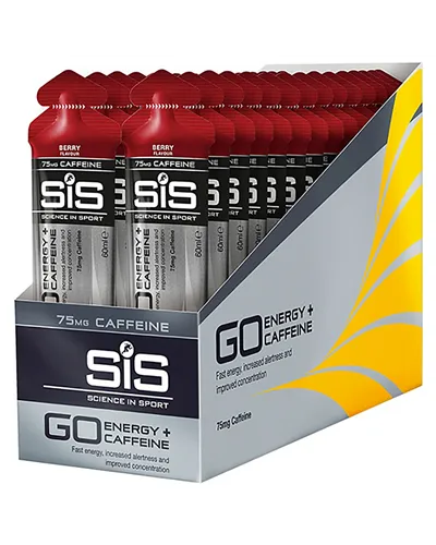 SIS GO Energy + Caffeina Gel Energetico Gusto Frutti Rossi, Box 30 pz da 60ml