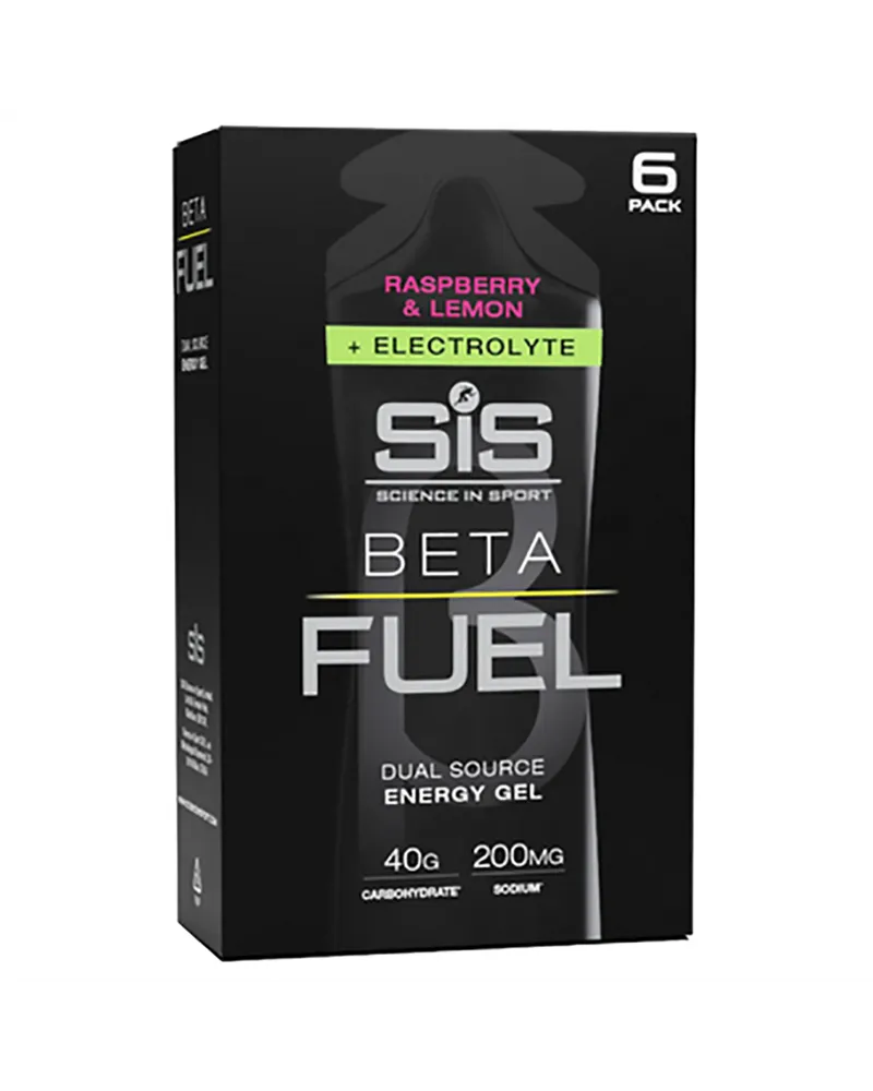 SIS Beta Fuel + Elettroliti Gel Energetico Gusto Lampone/Limone, Box 6 pz da 60ml
