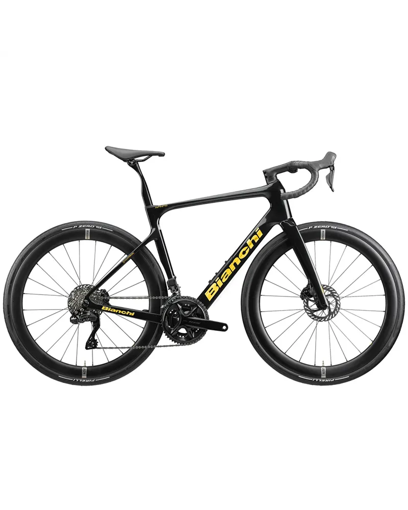 Bianchi Infinito Pro Shimano 105 Di2 12sp, 8H Sparkling Black/Gold Full Glossy MY26