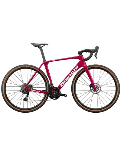 Bianchi Impulso Comp Shimano GRX 12sp, GJ Ruby Red Camo/Off White Full Glossy MY25